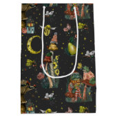 Whimsical Black Mushroom Merry Gothic Medi Medium Cadeauzakje (Achterkant)