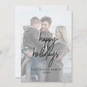 Whimsical Black Prettige feestdagen 2 Verticale fo Feestdagenkaart (Voorkant)