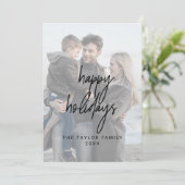 Whimsical Black Prettige feestdagen 2 Verticale fo Feestdagenkaart (Staand voorkant)