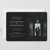 Whimsical Black Typography Photo Wedding Kaart (Achterkant)