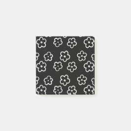 Whimsical Black & White Bloemen Retro en vrolijk Post-it® Notes