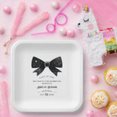 Whimsical Black & White Bow Afstudeerfeest Papieren Bordje (Feest)