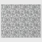 Whimsical Black & White Bunny Rabbit Pattern Cadeaupapier (Vlak)