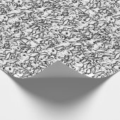 Whimsical Black & White Bunny Rabbit Pattern Cadeaupapier (Hoek)