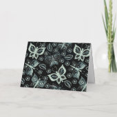 Whimsical Black & White Butterfly Blank Note Kaart (Achterkant)