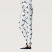 Whimsical Black & White Crow Halloween Leggings (Links)