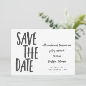 Whimsical Black White Simple Script-handschrift Save The Date (Staand voorkant)