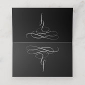 Whimsical  Black White Simple Wedding Plaatskaartje (Binnenkant ongevouwen)