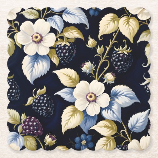Whimsical Blackberry Botanicals  Kartonnen Onderzetters (Voorkant)