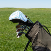 Whimsical blau-wit gestreepte preppy-moeder gevest golfheadcover (Insitu)