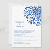 Whimsical Blauw Bloeien Bruiloft Uitnodiging (Voorkant)