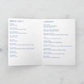 Whimsical Blauw Bloeiend Trouwprogramma Programma (Binnen)