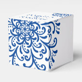 Whimsical Blauw Bloeiende Bruiloft Bedankdoosjes (Voorkant Zijde)