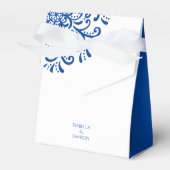 Whimsical Blauw Bloeiende Bruiloft Bedankdoosjes (Voorkant Zijde)