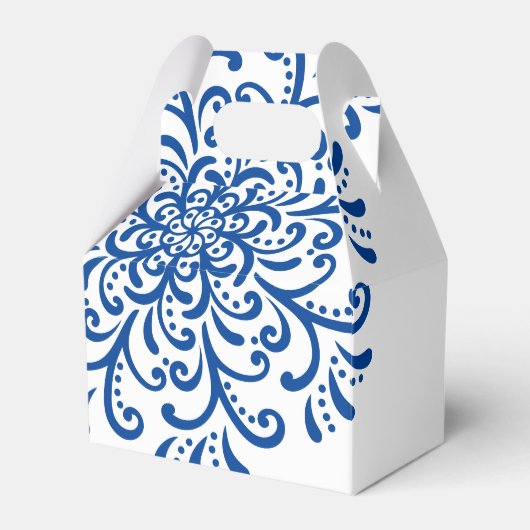 Whimsical Blauw Bloeiende Bruiloft Bedankdoosjes (Voorkant Zijde)