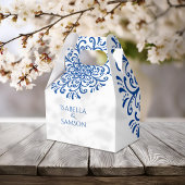 Whimsical Blauw Bloeiende Bruiloft Bedankdoosjes