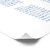 Whimsical Blauw Bloeiende zitgrafiek Perfect Poster (Hoek)