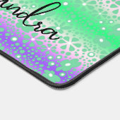 Whimsical Blauw en Groen Bloemen Ontwerp Bureaumat (Hoek)