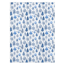 Whimsical Blauw en Wit Winter Tree en Sneeuwvlok