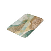 Whimsical Blauw Groen Bruin Abstracte Bergen Badmat (Gekanteld)