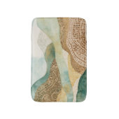 Whimsical Blauw Groen Bruin Abstracte Bergen Badmat (Voorkant Verticaal)