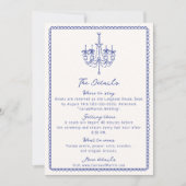 Whimsical blauw, hand getrokken behuizing kaart (Voorkant)