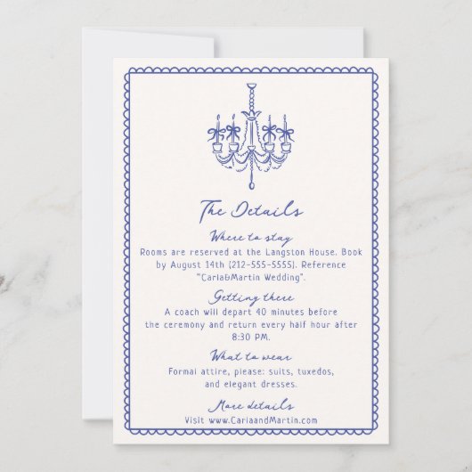 Whimsical blauw, hand getrokken behuizing kaart (Voorkant)