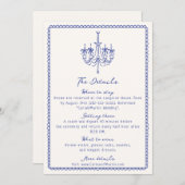 Whimsical blauw, hand getrokken behuizing kaart (Voorkant / Achterkant)