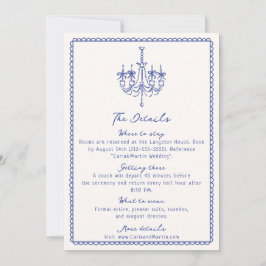 Whimsical blauw, hand getrokken behuizing kaart