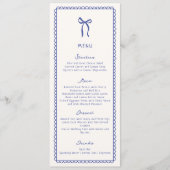 Whimsical, blauw Hand getrokken bruiloft Flat Menu (Voorkant)