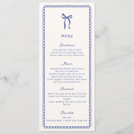 Whimsical, blauw Hand getrokken bruiloft Flat Menu