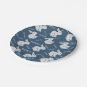 Whimsical Blauw Konijn Eend Illusie Tekening Pasen Papieren Bordje (Gekanteld)