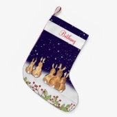 Whimsical Blauw Konijntje Gepersonaliseerde Kerstm Kleine Kerstsok (Voorkant (Hangend))