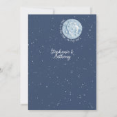 Whimsical Blauw Konijntje Maan Sterren Bruiloft Kaart (Achterkant)
