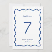 Whimsical Blauw Trouwtafel Nummer Kaart (Voorkant)