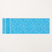 Whimsical Blauw Wit Mandala Patroon Gepersonalisee Yogamat (Voorkant (horizontaal))