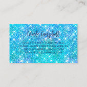 Whimsical blauwe aqua faux Glitter Visitekaartje (Achterkant)