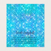 Whimsical blauwe aqua faux Glitter Visitekaartje (Binnenkant ongevouwen)