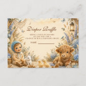 Whimsical Blauwe Boho Luier Raffle Informatiekaartje (Voorkant)