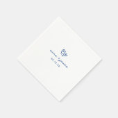 Whimsical Blauwe Doodle Harten Bruiloft Servet (Hoek)