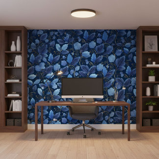 Whimsical Blauwe Fantasie  Behang