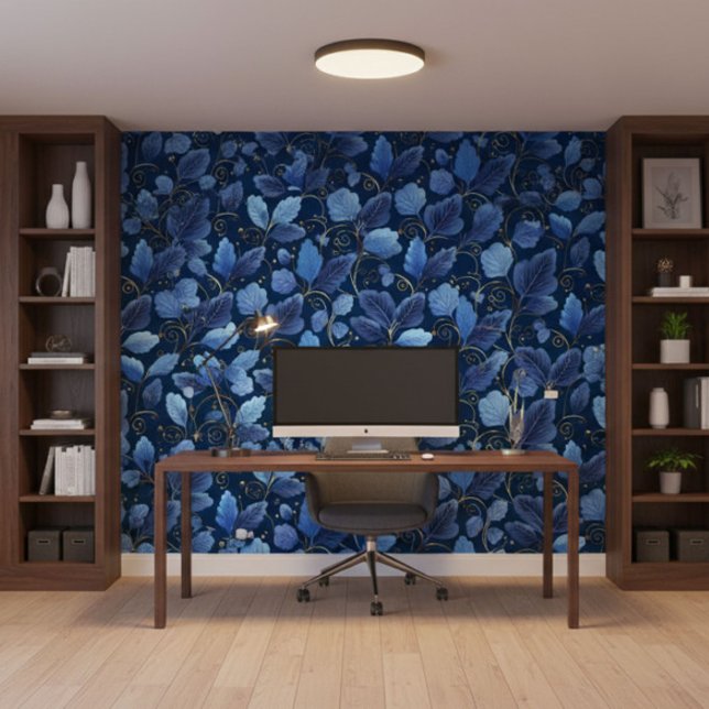 Whimsical Blauwe Fantasie  Behang (Creator heeft geüpload)