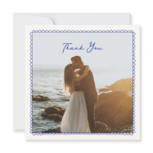 Whimsical, blauwe hand getrokken bruiloft bedankka