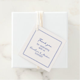 Whimsical, blauwe hand getrokken bruiloft bedankt bedankjes labels
