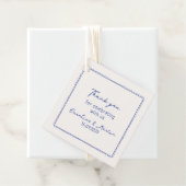 Whimsical, blauwe hand getrokken bruiloft bedankt bedankjes labels (In situ)