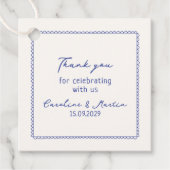 Whimsical, blauwe hand getrokken bruiloft bedankt bedankjes labels (Voorkant)