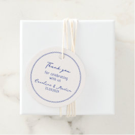 Whimsical, blauwe hand getrokken bruiloft bedankt bedankjes labels