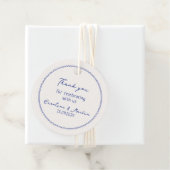 Whimsical, blauwe hand getrokken bruiloft bedankt bedankjes labels (In situ)