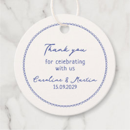 Whimsical, blauwe hand getrokken bruiloft bedankt bedankjes labels