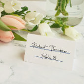 Whimsical Blauwe Hand Getrokken Bruiloft Plaatskaartje